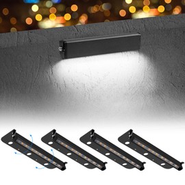 Kwinmyso 4-Packs 3W 7inch LED Hardscape Paver Lighting,12V AC/DC Low Voltage Retaining Wall Lights,Landscape Lighting,5000K Daylight White Outdoor Step Light,50,000 Hours Lifespan-Black