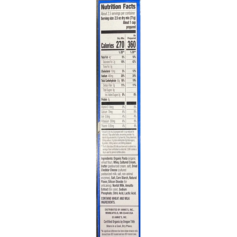 Annie's Macaroni & Cheese Classic Cheddar Made With Organic Pasta