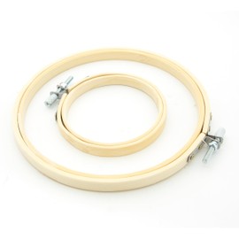 ALLY-MAGIC Embroidery Hoop, Adjustable Round Embroidery Hoop Made of Bamboo, Embroidery Hoop for Cross Stitch and Handmade, Set of 2 with 10 cm and 15 cm Diameter, Smooth, Lightweight, Burr-Free E24