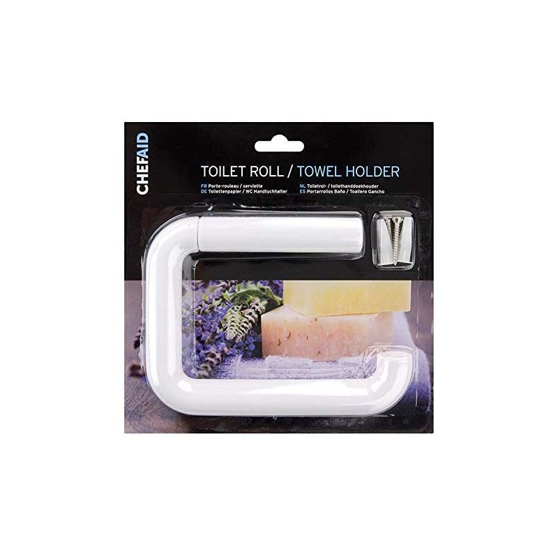 Chef Aid White Plastic Toilet Roll Holder, Everyday Basic that