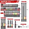 Geinxurn 66Pieces Impact Screwdriver Bits Set, Magnetic S2 Steel Phillips/Slotted/Square/Torx/Hex