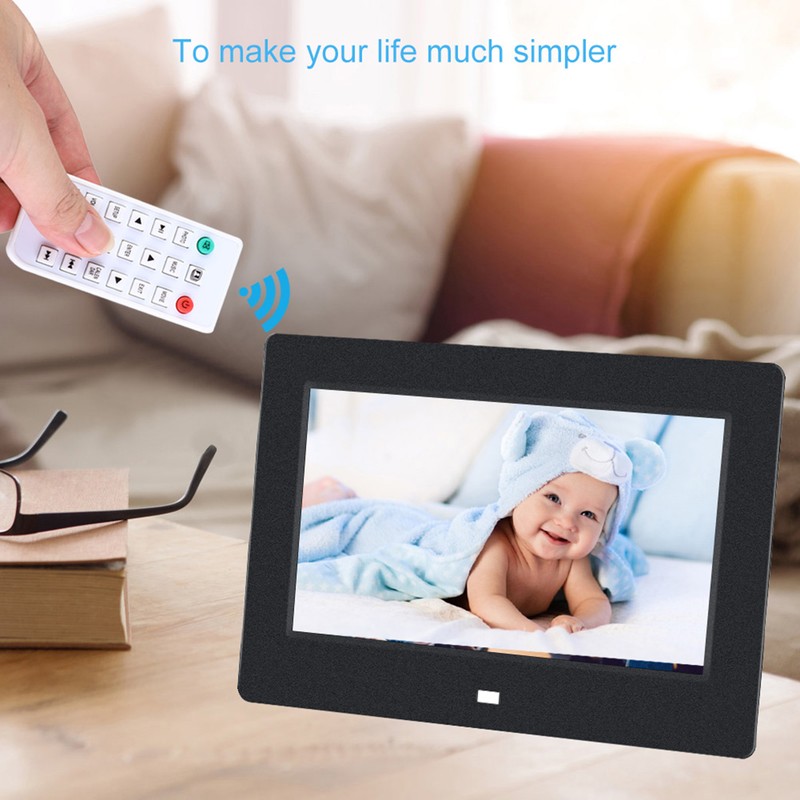 7Inch 1024*600HD Digital Photo Picture Frame Alarm Clock Player Album