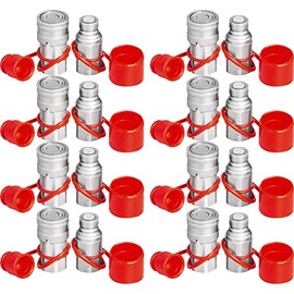 Bestauto Skid Steer Hydraulic Quick Connect 1/2" Body Hydraulic Coupler 1/2" NPT Hydraulic Coupling Quick Connect 8 Pairs Hydraulic Quick Coupler 27.6 MPa (ISO 16028) (8 Pairs)
