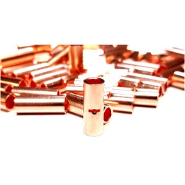 12-10 Gauge UN-Insulated Non Insulated Bare Copper Butt Splice Connector Wire Terminal (50)