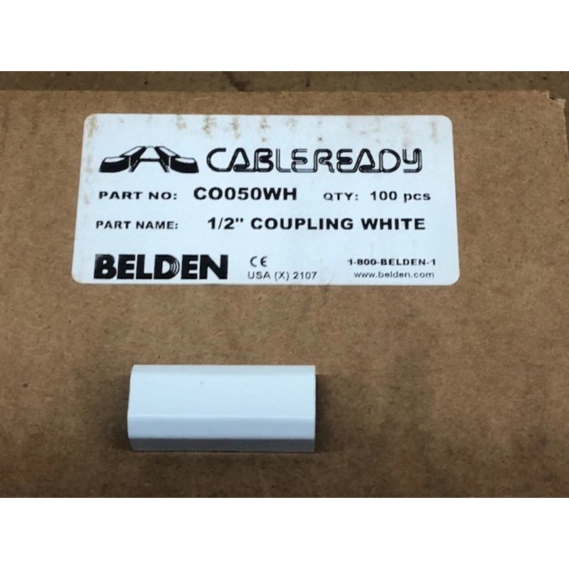 CableReady CO050WH 1/2" Metal Molding Coupling Fitting White
