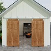 JUBEST 10FT Box Rail Exterior Barn Door Hardware Kit, Heavy Duty Sliding Barn Door Hardware, Wall Mount Barn Door Hardware for Two Door (Door NOT Include)