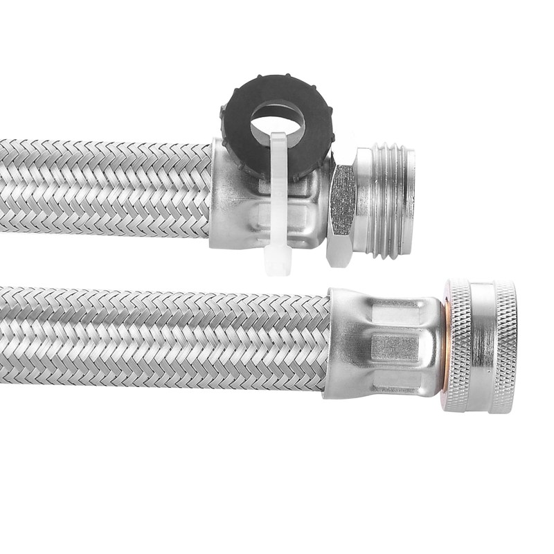 Short Garden Hose Extension, Heavy-Duty Hose, Maximum Bend 45°, Stainless