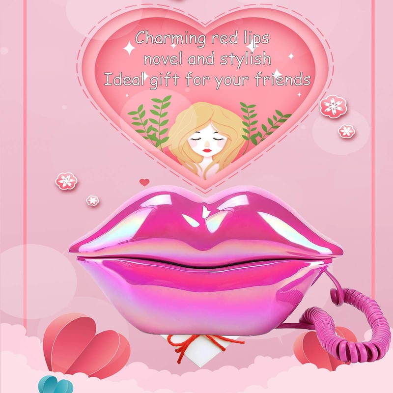 CHENJIEUS Lip Telephone, Advanced Home Telephone, Interesting Mouth Lip-Shaped Telephone,
