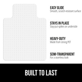 Gorilla Grip Office Chair Mat for Carpet Floor and Cushion Lap Desk, Chair Mat Size 36x48 Clear, Slip Resistant, Lap Desk in Marble Fits 15 Inch Laptop, Comfortable Foam, 2 Item Bundle