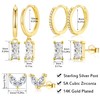 LANGLY Gold Hoop Earrings Set for Women, 4 Pairs 14K