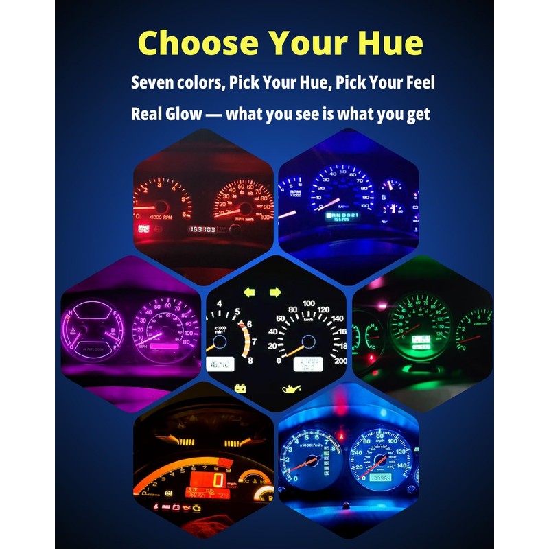 WLJH 74 Led Bulb Dash Lights Super Bright T5 2721