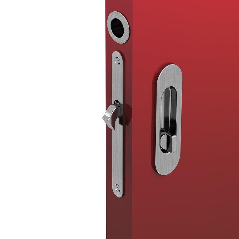 Toilet Hook Lock Set for Sliding Doors, Oval Door Rosette