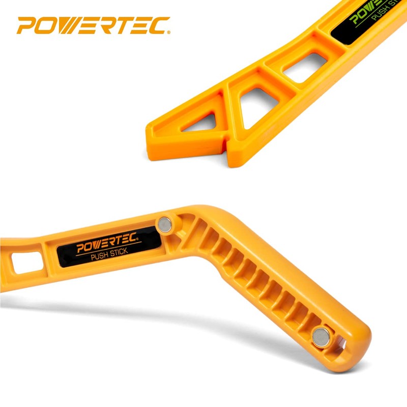 POWERTEC Deluxe Magnetic Push Stick Fits Table Saws, Router Tables,
