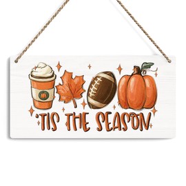 Fall Decorations for Home Office Front Door Decor Signs, Fall Sign, Fall Decor, Tis the Season Sign, Autumn Wall Hanging Decor 12 X 6 Inch