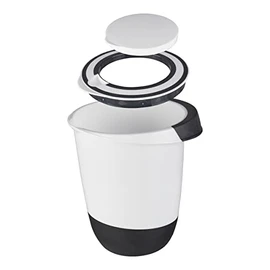 Mixing Bowl with Lid 1.5 Litres Mixing Opening Stop Base Splash Guard Bowl 1.5 L Food Storage Container White Black