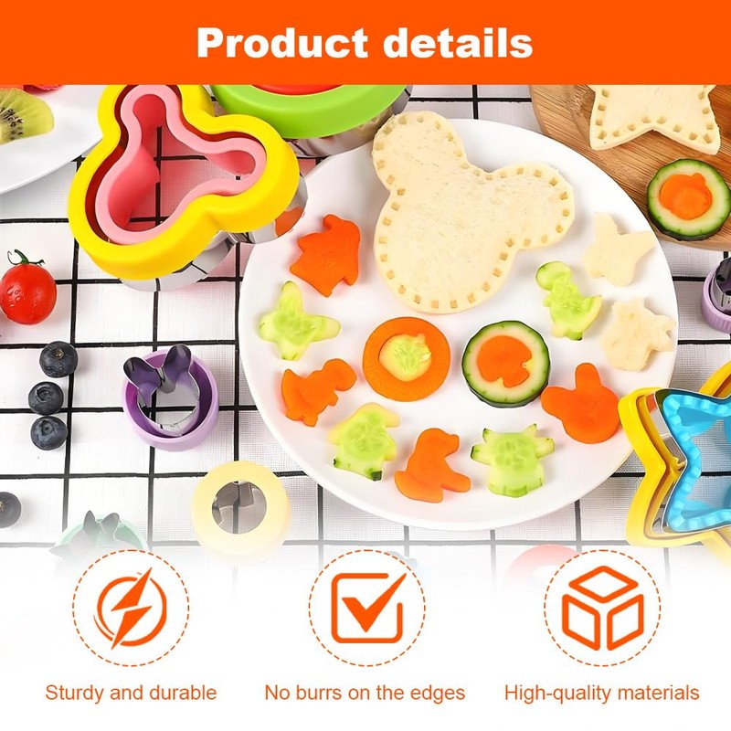 Sandwich Cutters for Kids, 30 Pack Cookie Cutters for Kids,