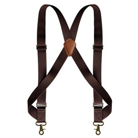 HNYIODA Men's Suspender Heavy Duty 2 Hooks Suspenders for Men 1.4 Inch Side Hook Adjustable Belt Loops for Big and Tall Men