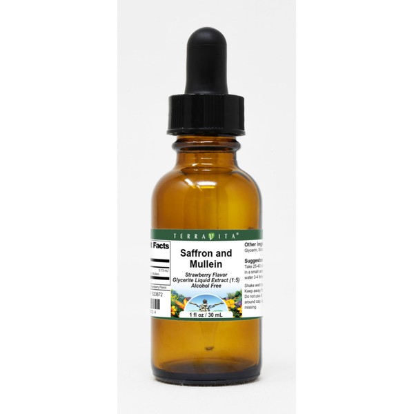 Saffron and Mullein Glycerite Liquid Extract (1:5) - Strawberry Flavored