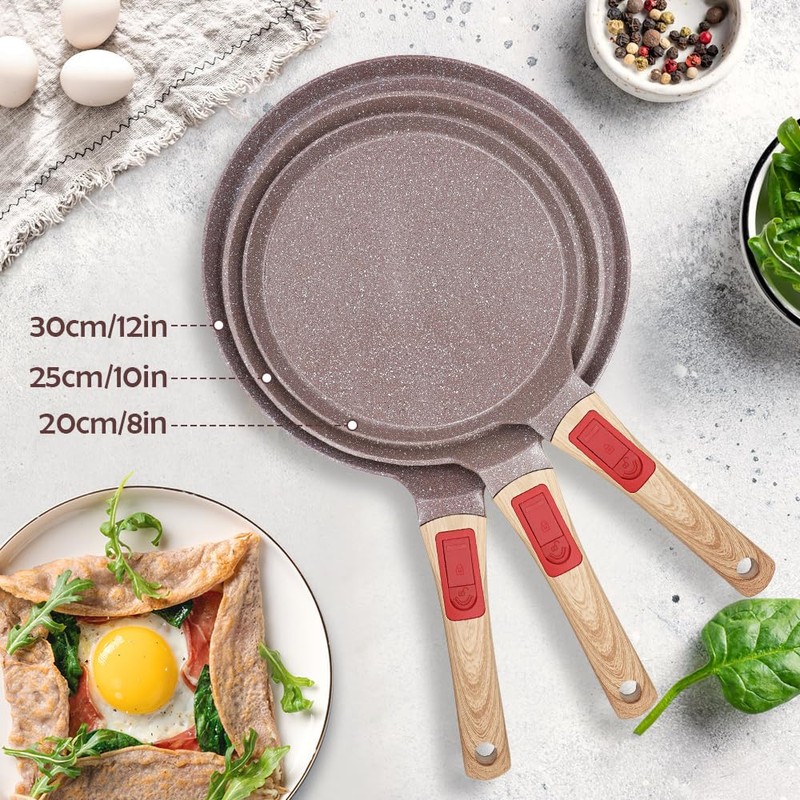 RANX INGST Crepe Pan 25 cm with Removable Handle, Brown