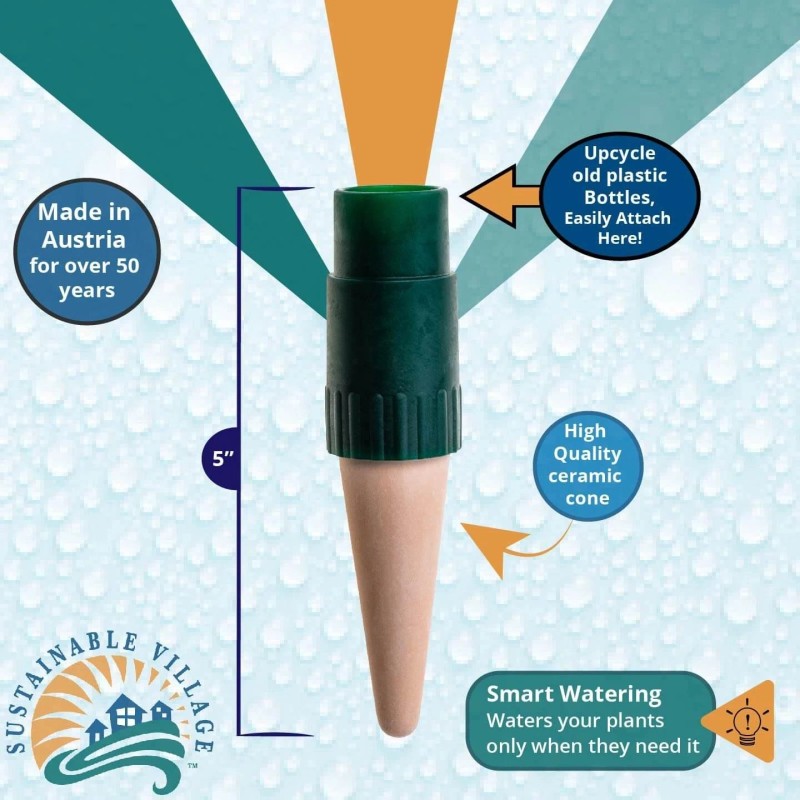 Blumat Bottle Adapter 6 Stakes - Automatic Self Watering Indoor/Outdoor