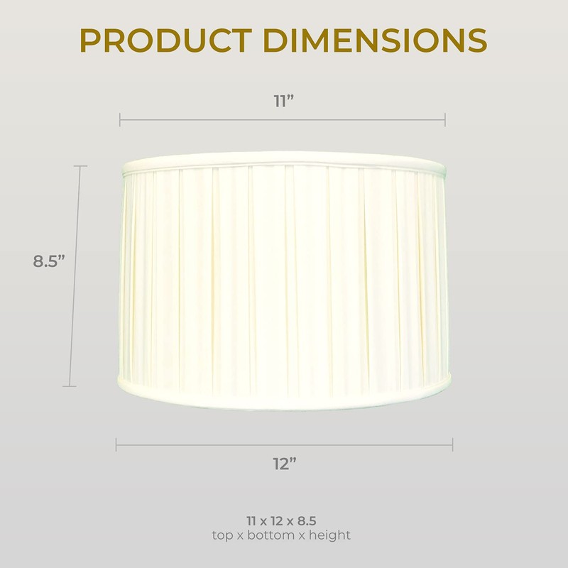 Royal Designs Shallow Drum English Box Pleat Basic Lamp Shade,