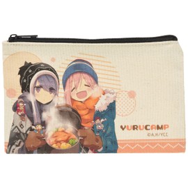 License Agent Yurucamp Flat Pouch Design 04 (Rinn Shima & Nadeshiko Kamigahara & Shima Rin)