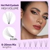 Bodermincer Extensiones de pestaas individuales, 240 paquetes de rizo D,