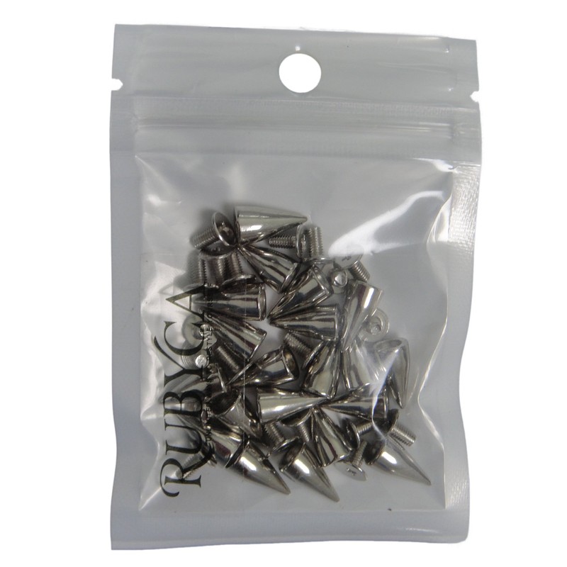 RUBYCA 100 Sets 13MM Silver Color Bullet Cone Spike and