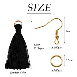 420 borlas pequeñas para llavero, hechas a mano con seda suave, mini borlas multicolor con lazos, ganchos para pendientes chapados en oro para proyectos de bricolaje, joyería de pendientes, marcadores