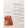 D.Perlla Knife Set, 14 PCS Stainless Steel Kitchen Knives Block
