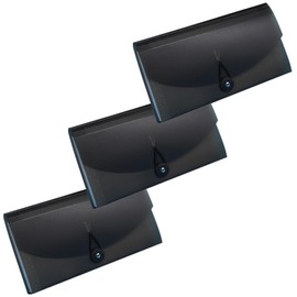 GLOFIN 領収書ファイル レシートホルダー ドキュメントファイル 保管 伝票 収納 整理 書類 ケース （ブラック3個セット）