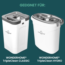 Wonderhome Replacement Pad Pack of 4 for Wonderhome Mop with Cleaning Bucket - 2 Sided Tabs - Suitable for All Floor Types - Machine Washable - Highly Absorbent - Microfibre (4)