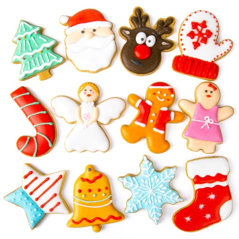 Christmas Cookie Cutters Set, 12 Pieces Stainless Steel Metal Christmas