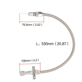 Flexible Stainless Transmission Dipstick Compatible/Replacement for Chevy TH-350/TH-400 Turbo SBC BBC 530mm -Firewall Mount (Black)