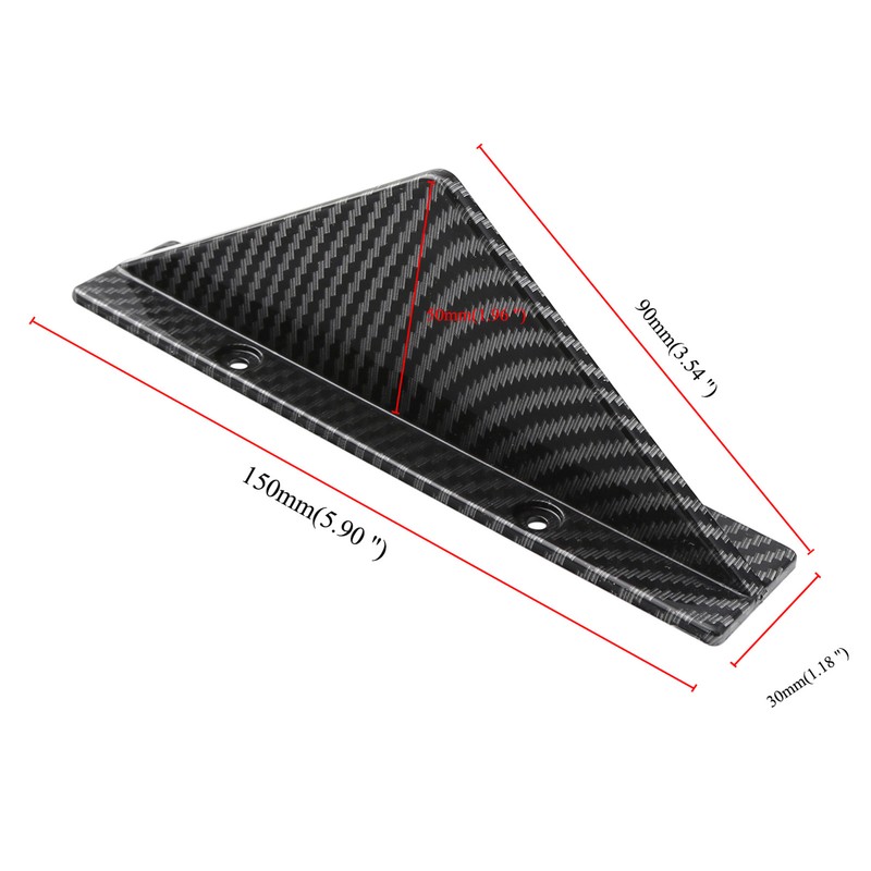 4PCS Car Rear Bumper Shark Fin Triangle Spoilers Universal Carbon