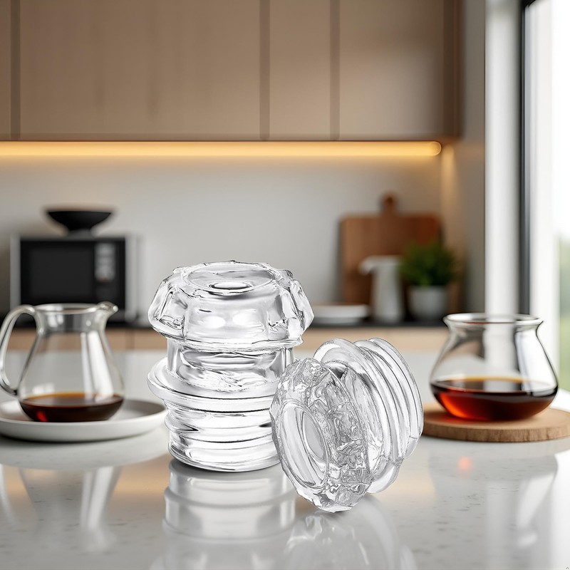 Clear Glass Replacement Top for Coffee Percolators - Transparent Knob