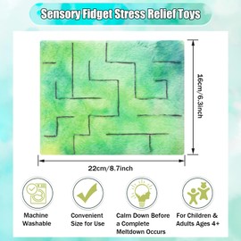 Frienda 2 Pack Marble Maze Mat Fidget Tactile Sensory Toys Stress Relief Toys Relief Anxiety Calming Mats for School Classroom Reduce Stress Anxiety Improve Focus(Vibrant Style,8.7 x 6.3 Inch)