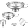Shappy 5 Pieces Stainless Steel Funnels Set Canning Funnel Fine