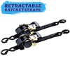 ANLULOAD Retractable Ratchet Strap,（1.77In*9.84Ft） S Hook Retractable Tie Down Strap