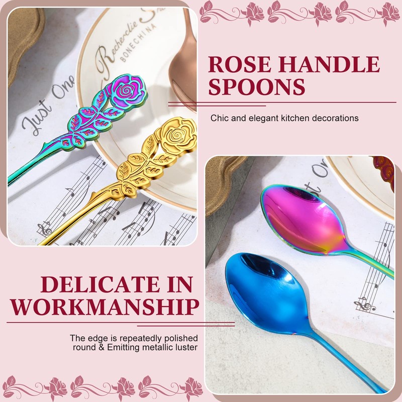 Perthlin 6 Pcs 5.3 Inch Small Tea Spoons Coffee Spoons