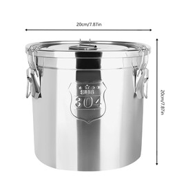SBPKMARSCT Stainless Steel Canister, 6L 1 Pcs Stainless Steel Grain Rice Storage Bucket Sealed Jar for Storing Wide Variety Dry/Wet Foods Such Rice, Flour, Grain, Cereral, Oil, Milk, Wine (6L)