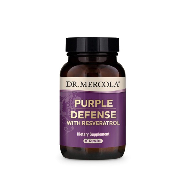 Dr. Mercola, Purple Defense with Resveratrol, 90 Servings (90 Capsules), Supports Memory and Concentration, Supports Immune System Health, Non GMO, Soy-Free, Gluten Free