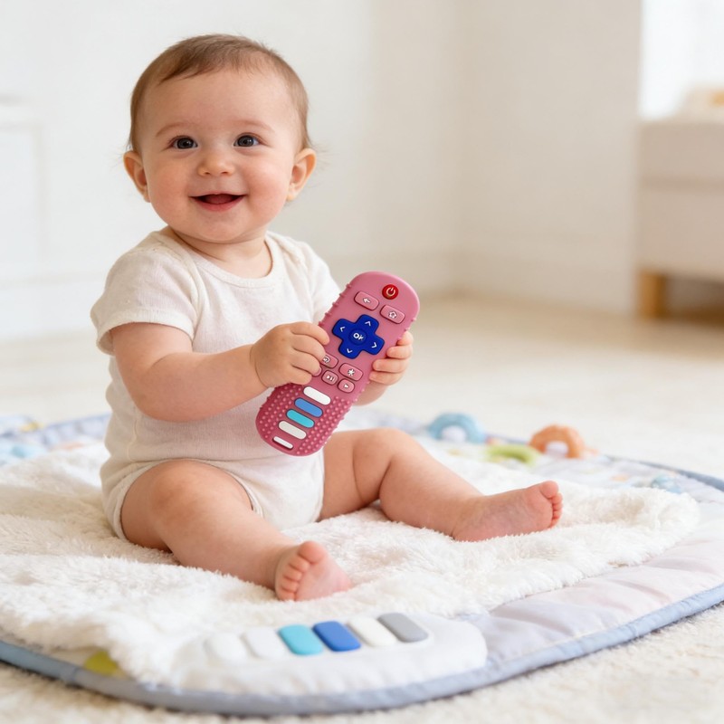 Baby Teether Toy,TV Remote Control Shape Teething Relief Chew Toy