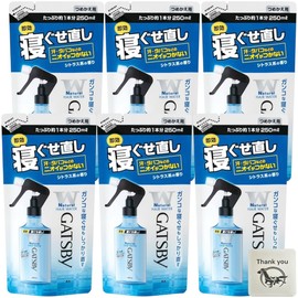 ギャツビー 寝ぐせ直しウォーター つめかえ用 250ml 6個セット + Kunutonnオリジナルロゴ入りおまけ付