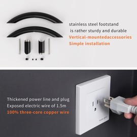 NORTTA Freestanding Towel Warmer 10 Bars Plug-in Option 3 Working Modes Black Stainless Steel 24" W 34" H