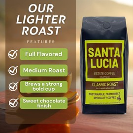 Santa Lucia Nicaraguan Specialty Coffee - Classic Roast 3 Pounds (3-16oz Bags, Ground)
