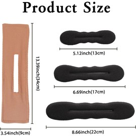 Flexible Donut Bun Lazy Curler, 6 Pieces Flexible Donut Curler,French Twist Bun Lazy Maker Fabric,Hair Bun Maker Deft for Twister,Deft Twister Polka Dot Hair Bun Quick French Hair Curler, French Twist Hair Curler