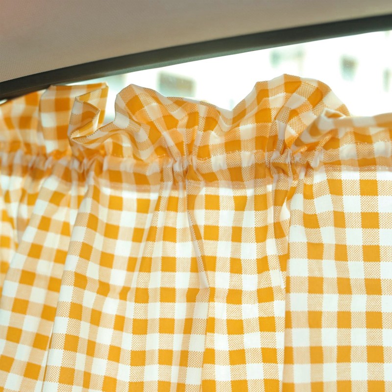 2Pcs Grid Design Anti Ultraviolet Car Curtain Side Car Window