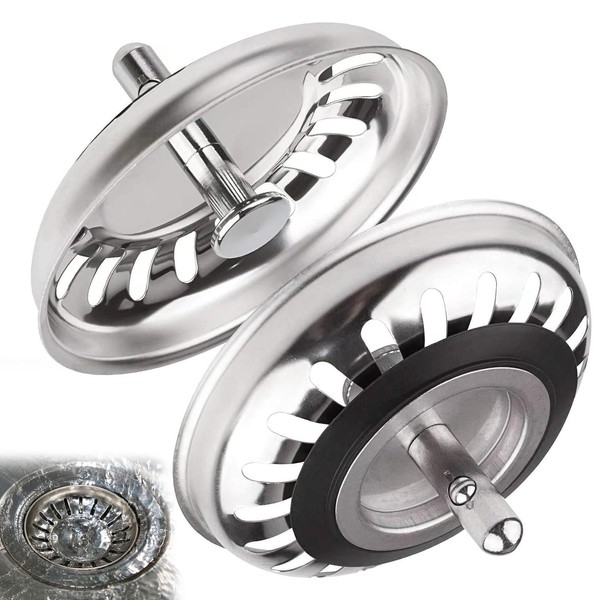 INBOLM 2 Pack Kitchen Sink Plug Strainer,Stainless Steel Thicken Sink
