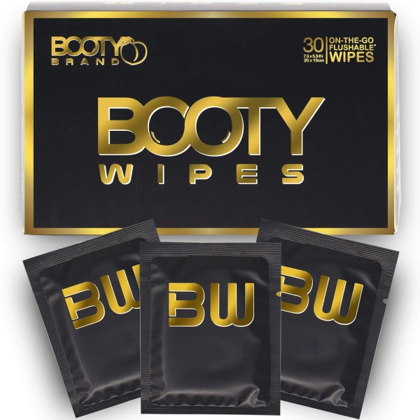 BOOTY WIPES for Men - 30 Individually Wrapped Flushable Wipes